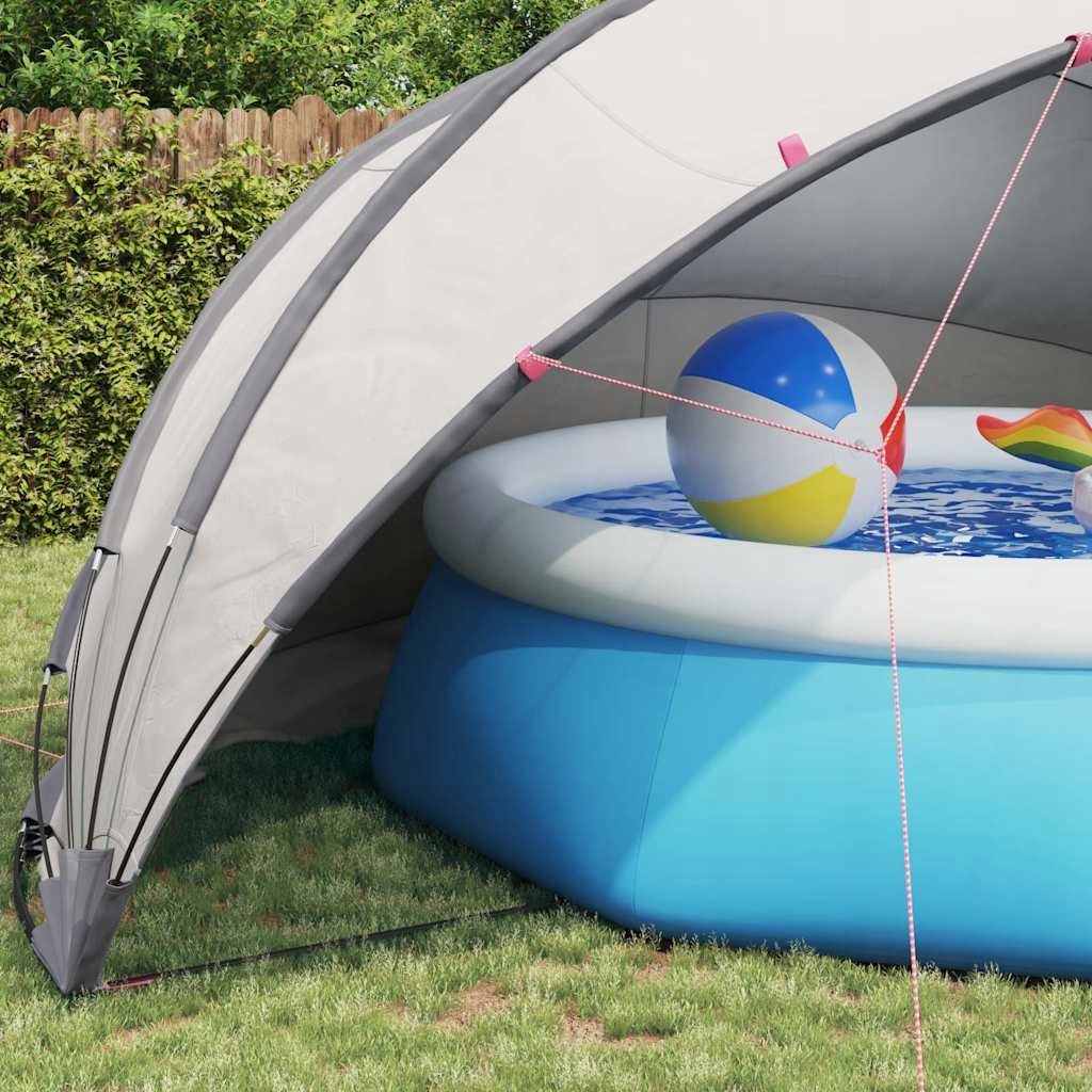 Basenowa kopuła szara i pomarańczowa 546 x 516 x 250 cm – Idealna ochrona dla Twojego basenu