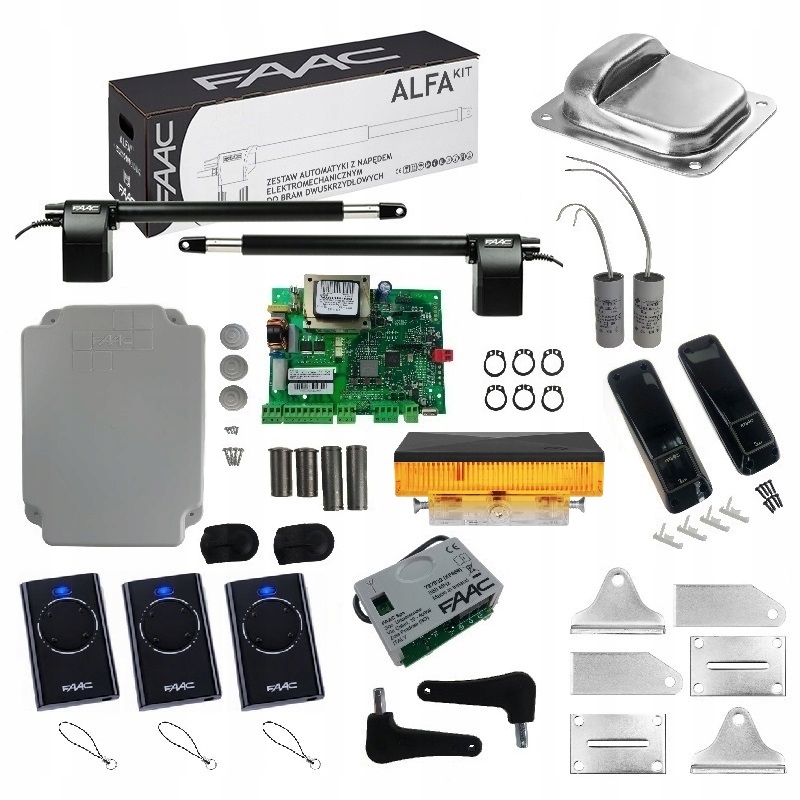 FAAC Zestaw Alfa - 414 do 8m bram dwuskrzydłowych – Idealne rozwiązanie dla Twojego domu