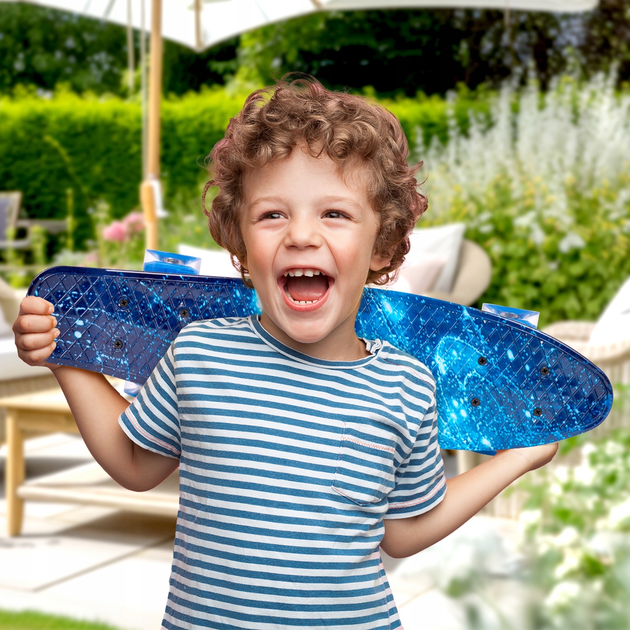 FISZKA DESKOROLKA DLA DZIECI ŚWIECĄCE KOŁA LED DRIFT 56CM DŁ SOLIDNA GALAXY Długość decku 56 cm