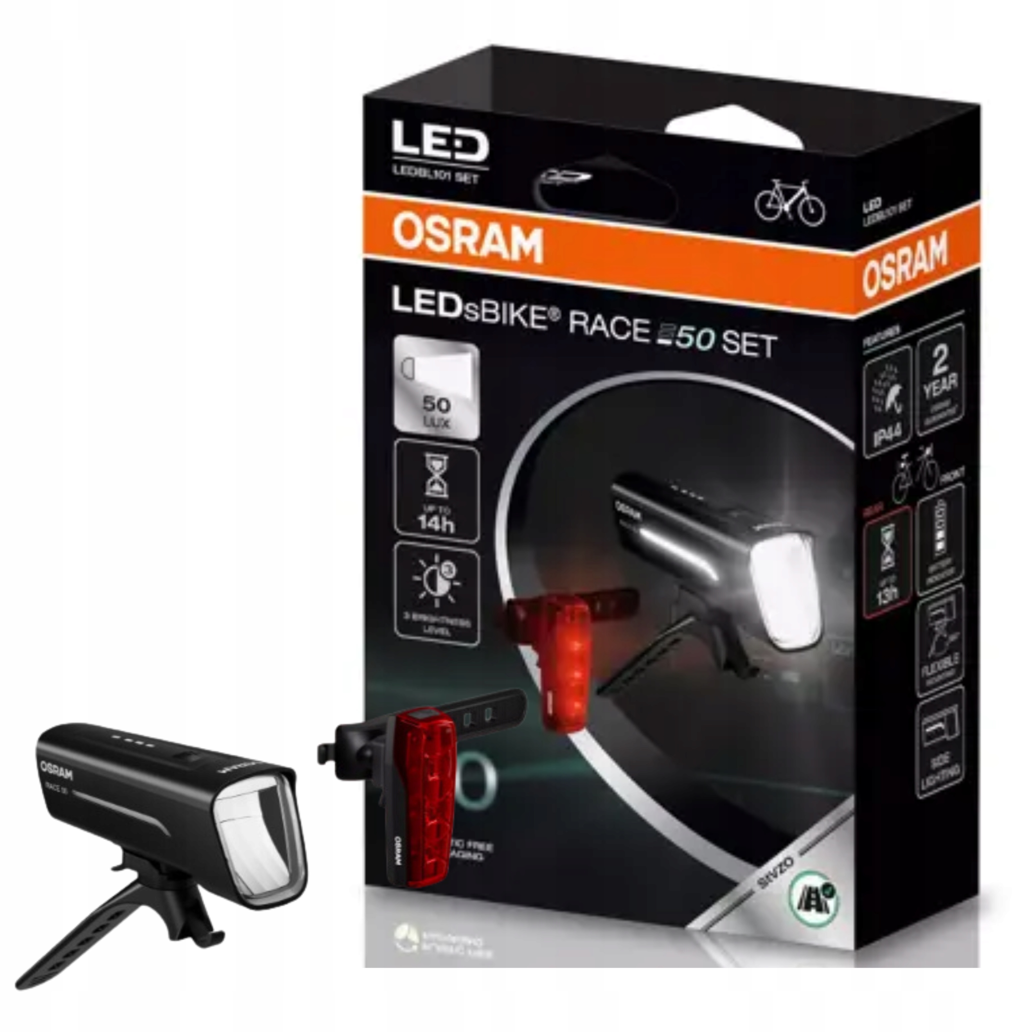 Zestaw lampek rowerowych LED Osram LED 50LUX – Bezpieczna jazda po zmroku