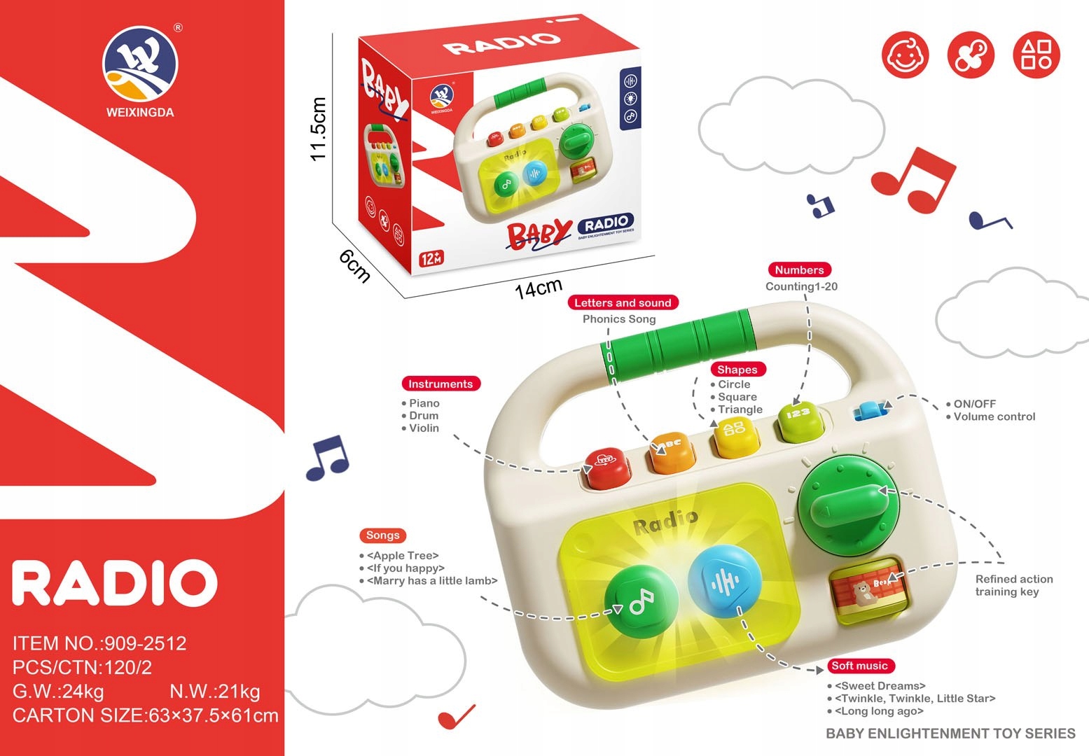 Wymiary i zasilanie radia