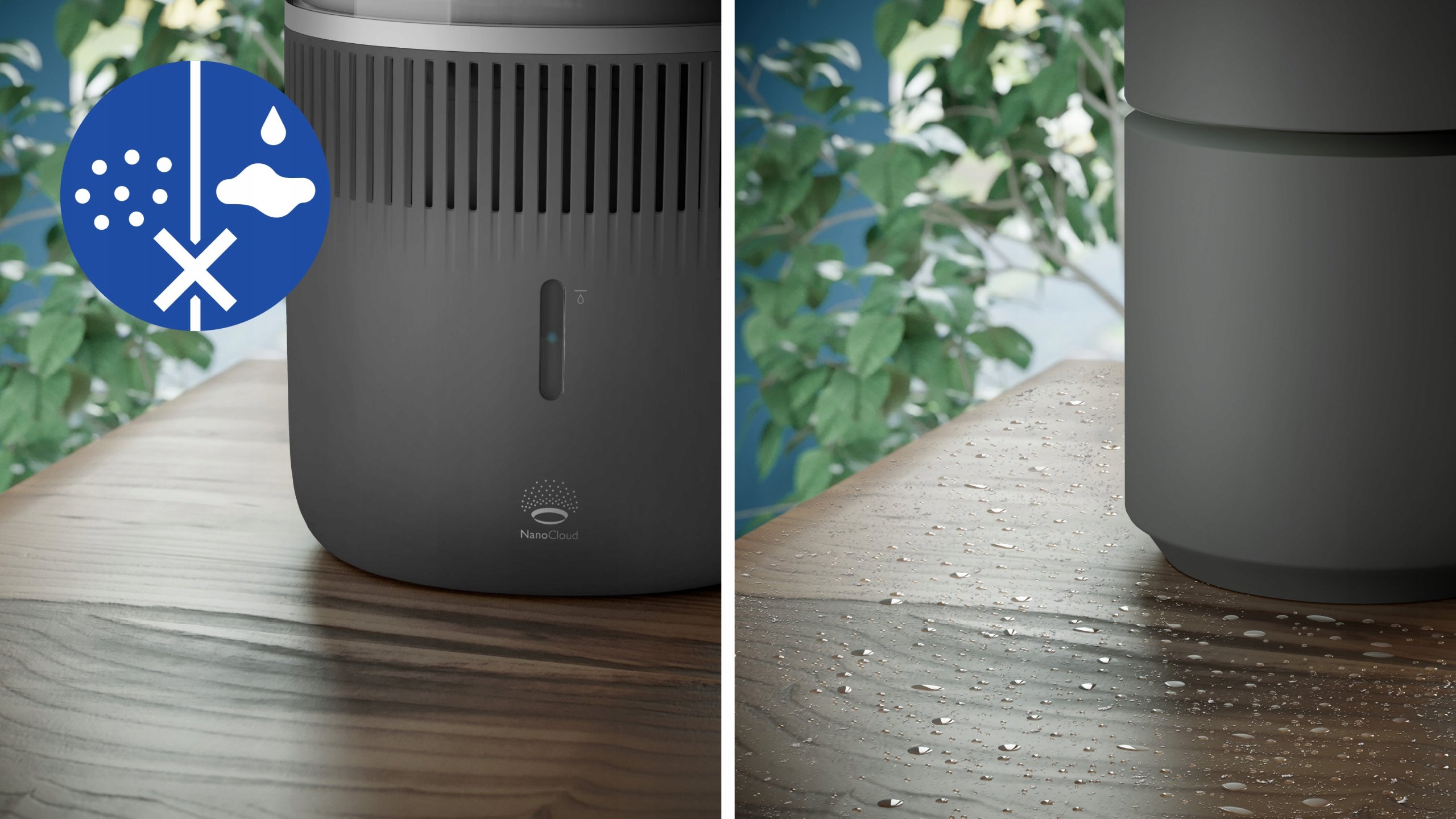 Wydajność nawilżania do 300 ml/h – Doskonały do pomieszczeń do 45 m²