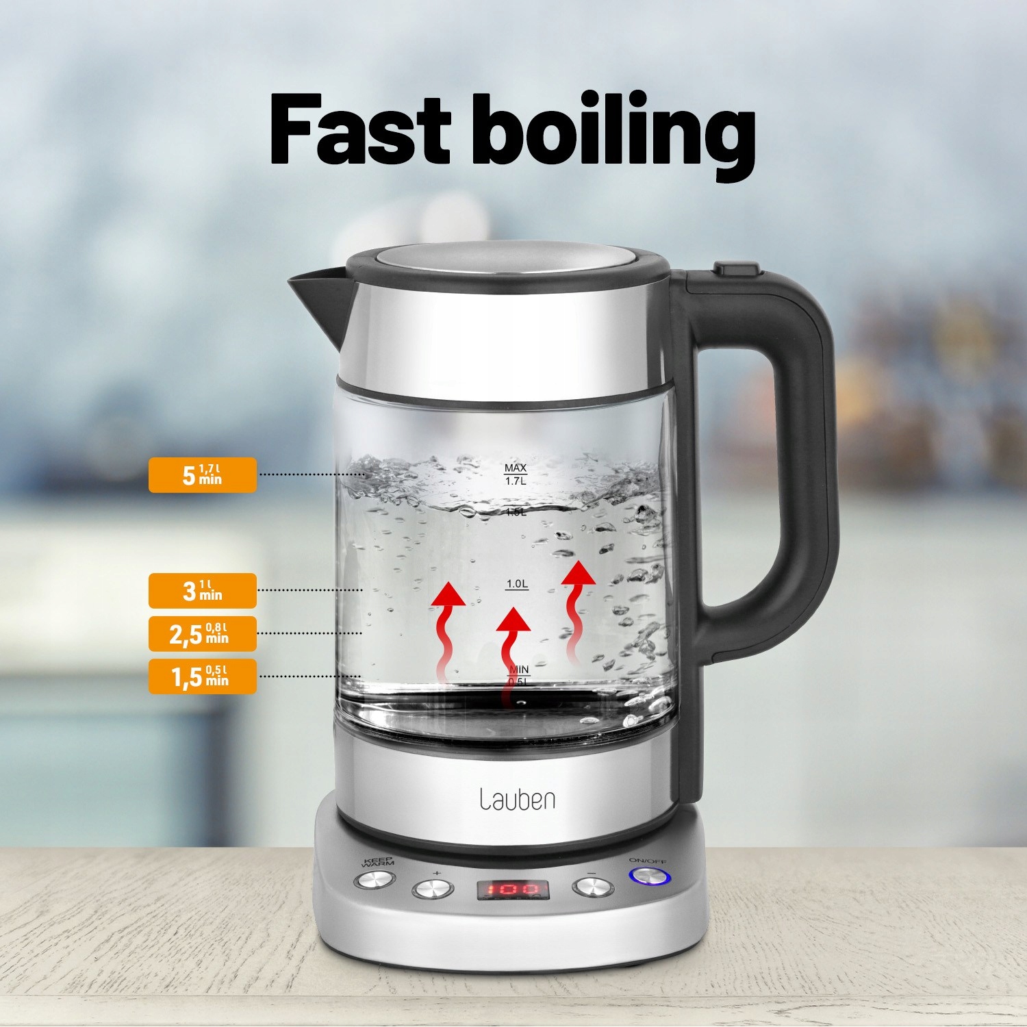 Czajnik elektryczny Lauben Electric Kettle EK17GS – Elegancja i funkcjonalność w Twojej kuchni