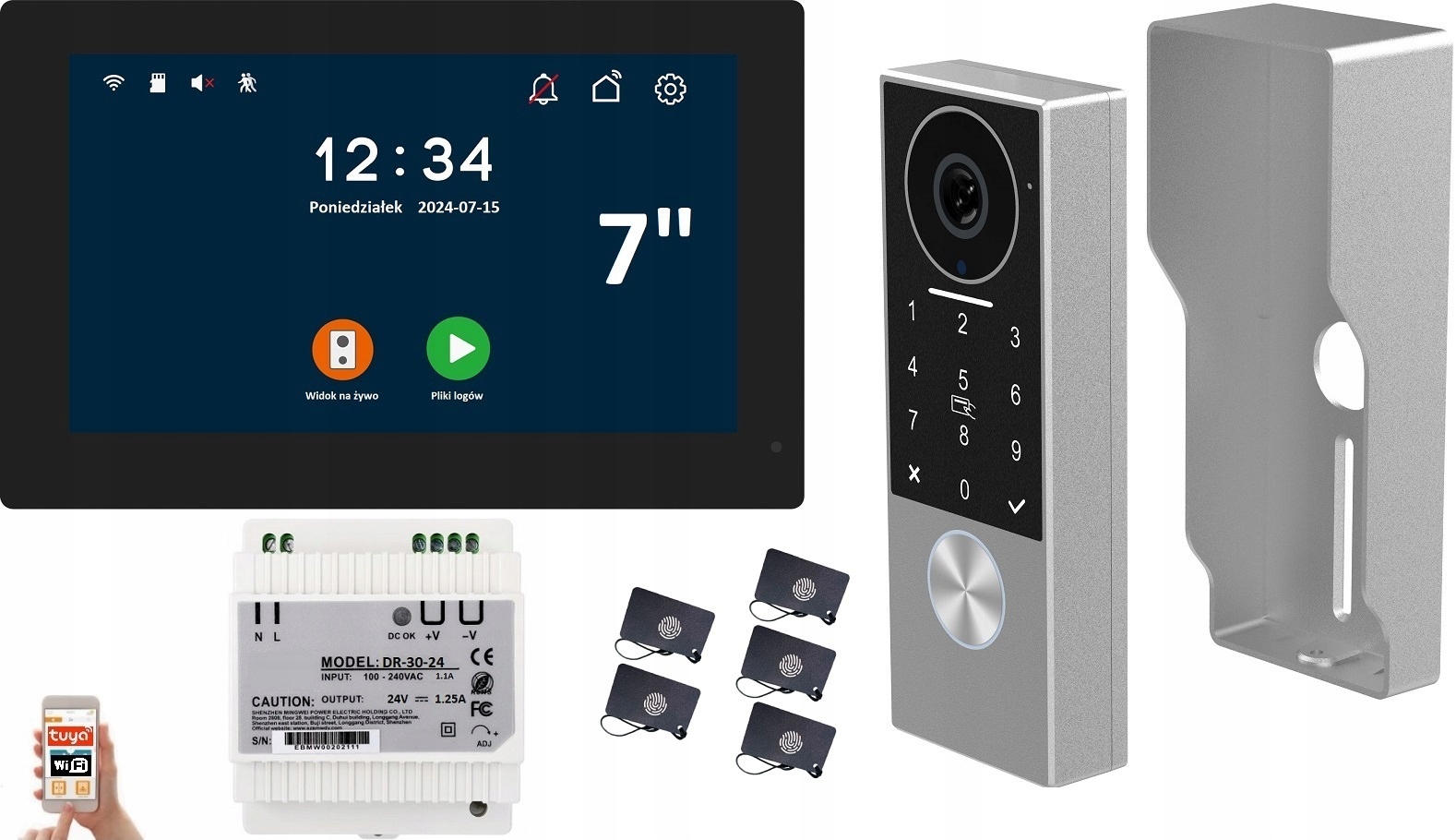 IPS KW07 DIN Wideodomofon WiFi 1080p – Nowoczesne rozwiązanie do Twojego domu