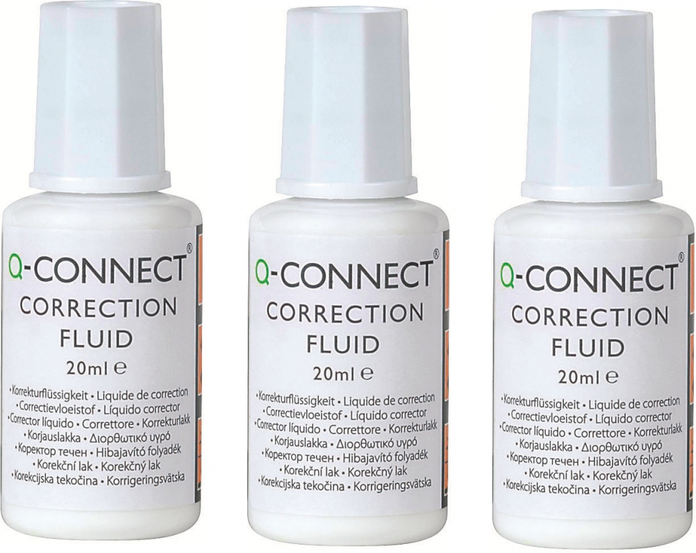 Korektor w płynie z pędzelkiem 20ml (10szt) – Idealne rozwiązanie do biura
