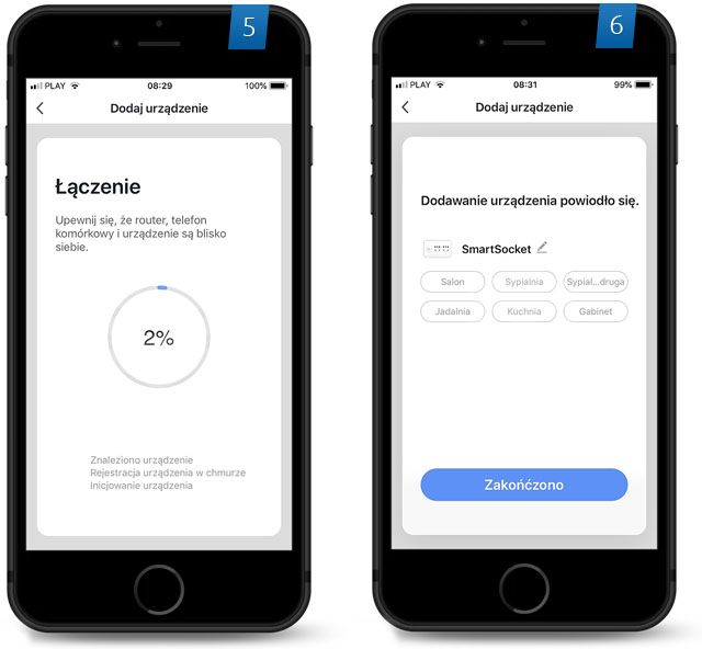 Krok 3 instalacja listy inteligentnej wifi