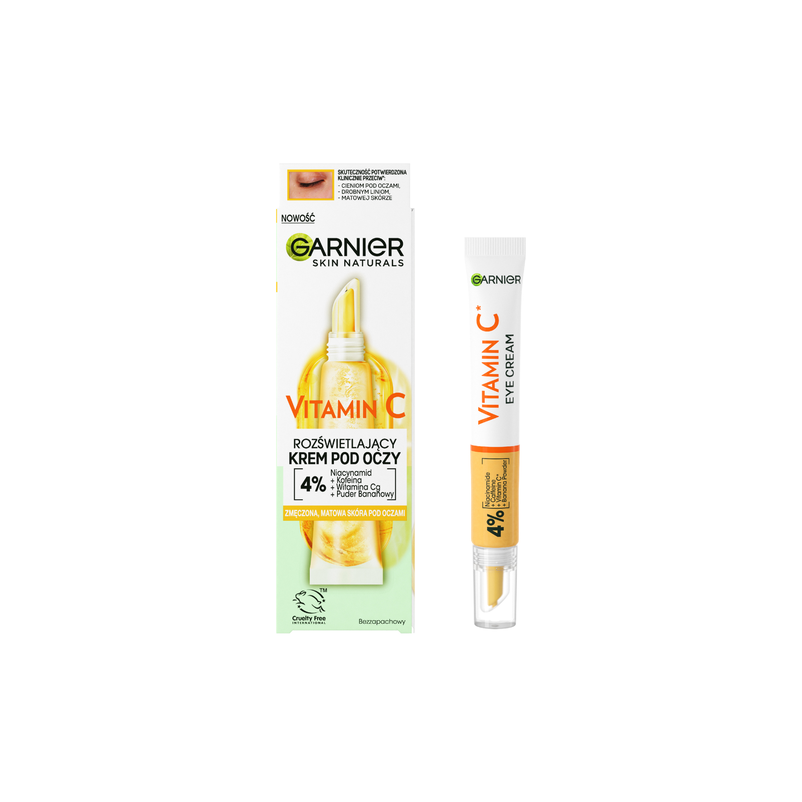 GARNIER Skin Naturals Vitamin C Rozświetlający krem pod oczy 15ml – Twoje wsparcie w walce z oznakami zmęczenia
