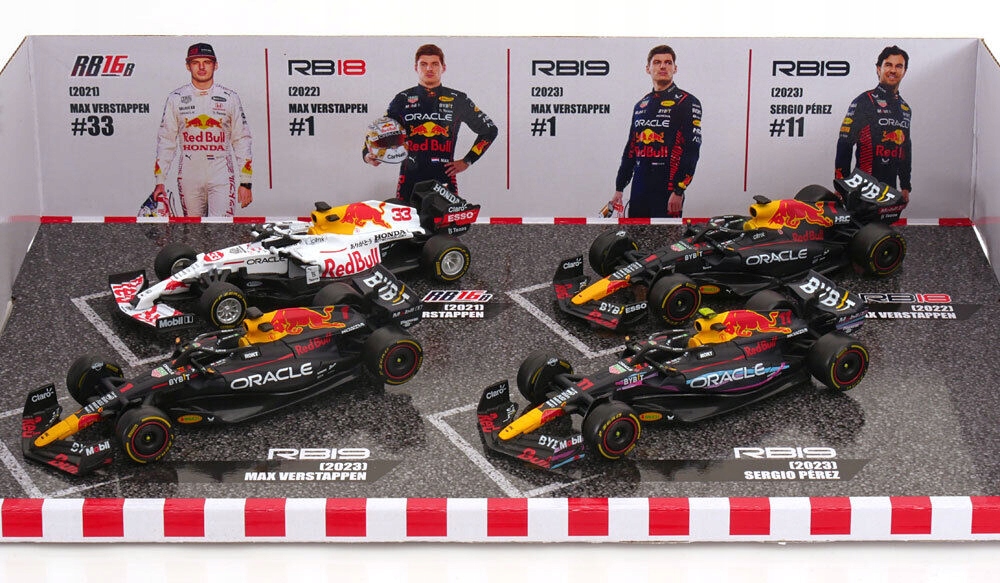 Bburago Red Bull Racing 4-pack 1:43 – Zestaw dla małych miłośników wyścigów