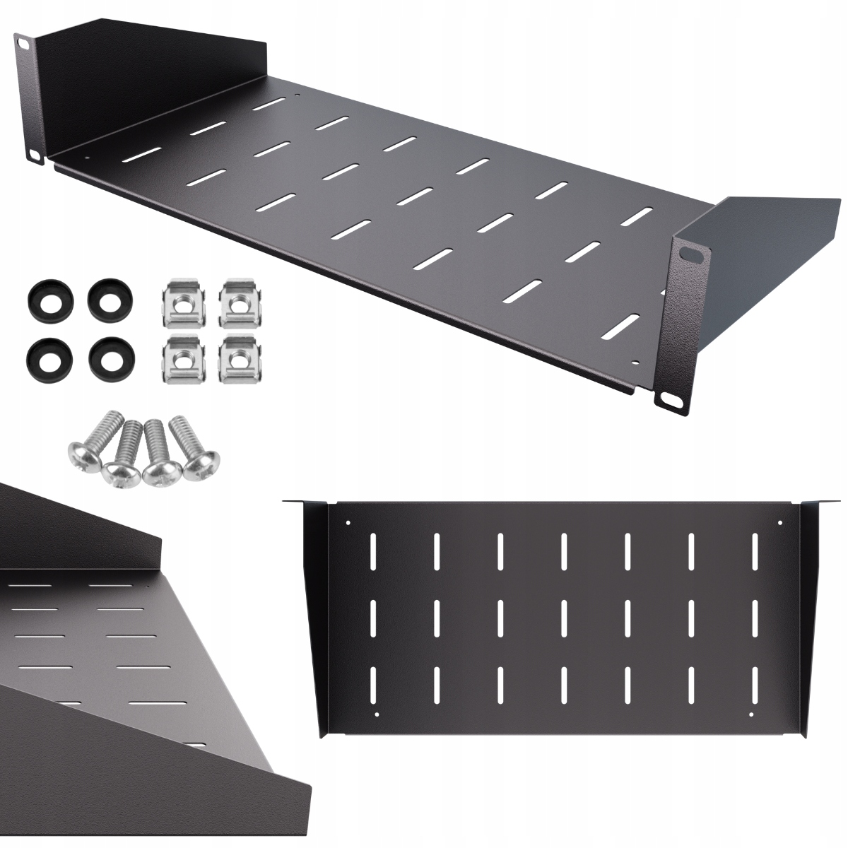 Półka stała do szafy RACK 19 cali 2U 220mm czarna – Wytrzymałość i funkcjonalność