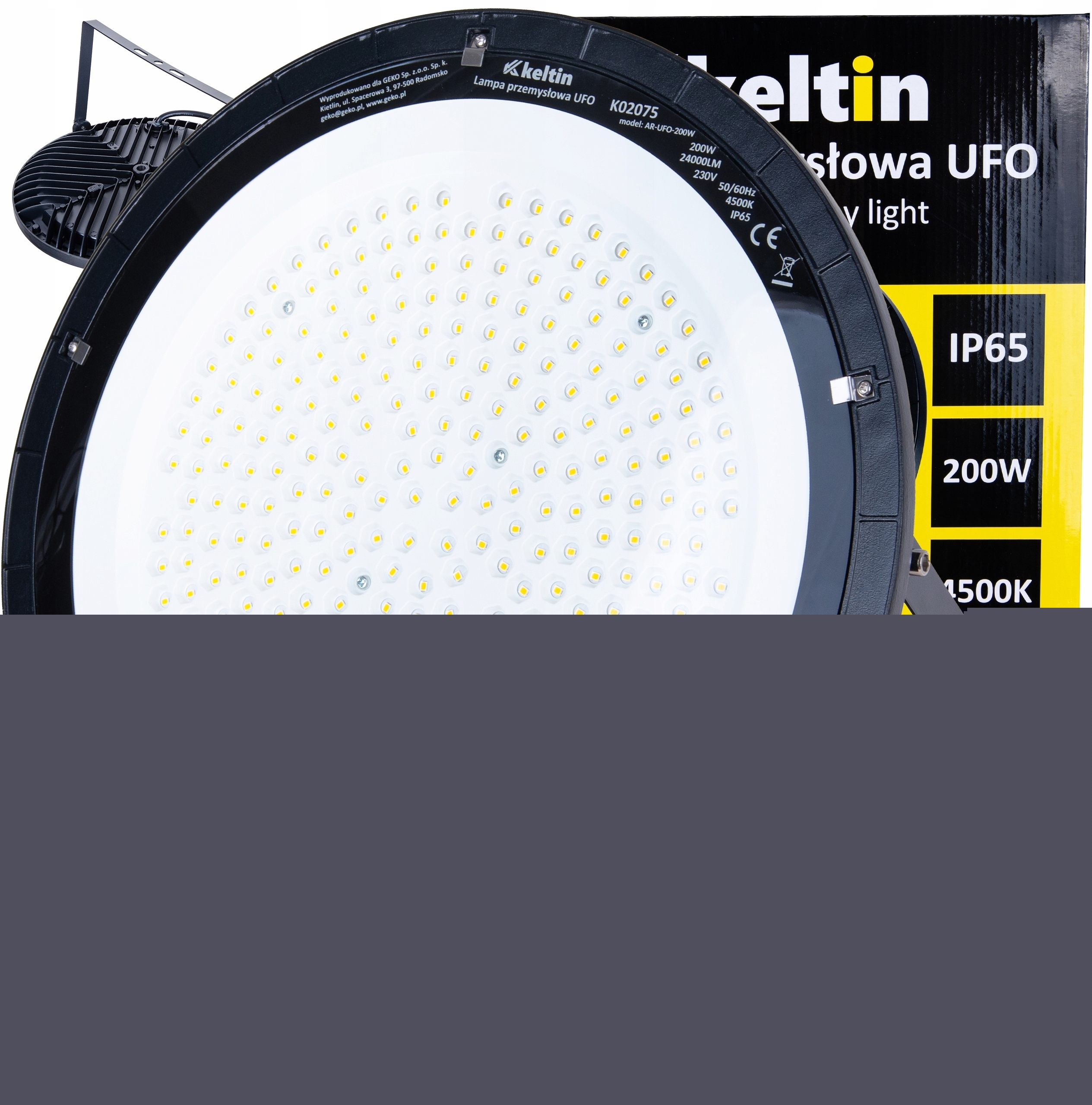 Lampa przemysłowa LED typu UFO 200W 24000LM 4500K IP65 – Wydajne oświetlenie dla dużych przestrzeni