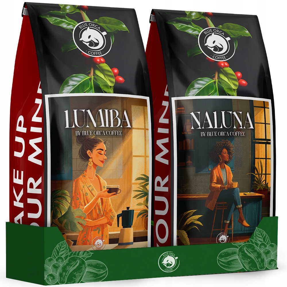 Kawa ziarnista 1kg x2 Lumiba+Naluna 100% Arabica Blue Orca – Doskonały wybór dla koneserów