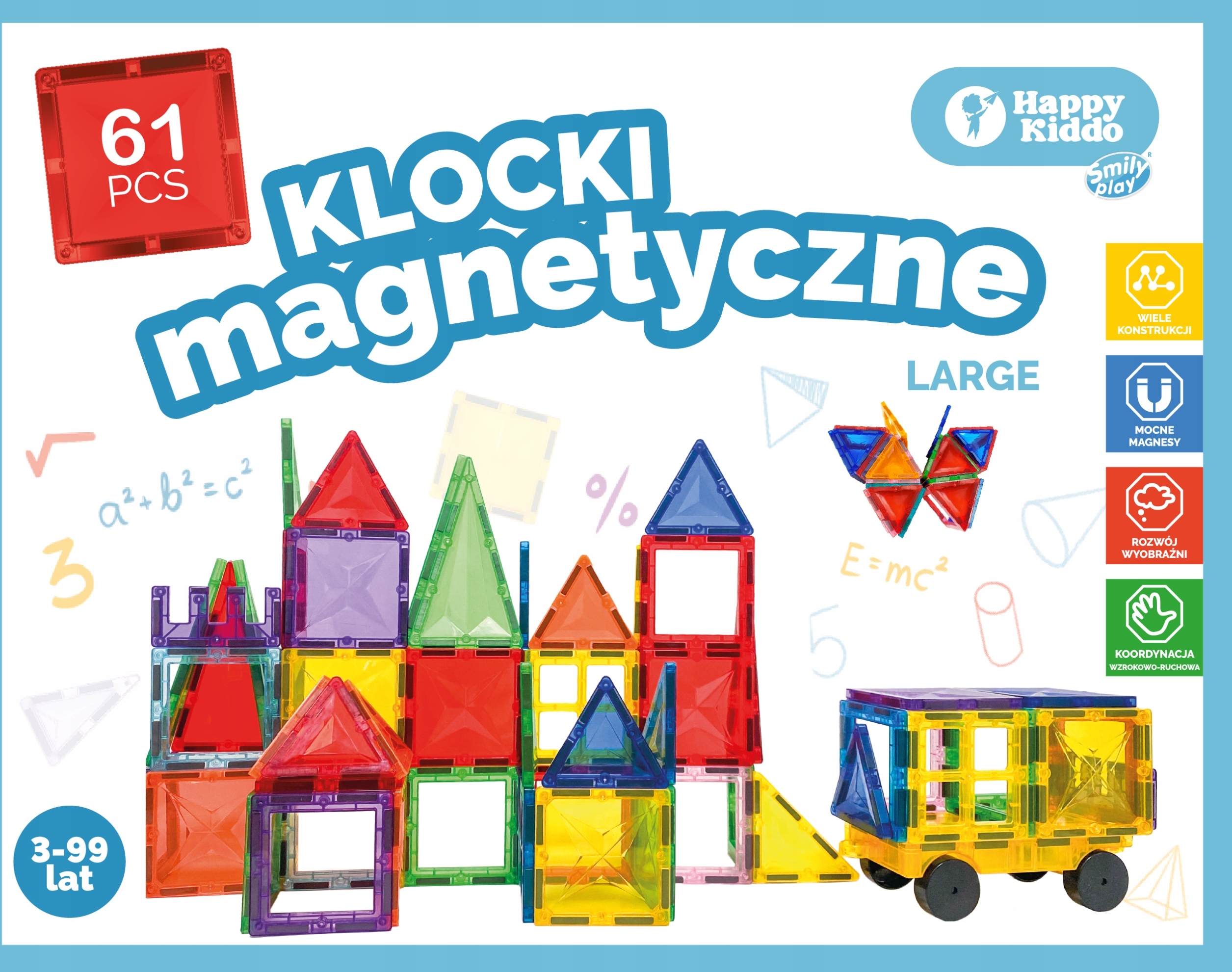 Klocki Magnetyczne 61el SmilyPlay SP85382 – Kreatywna zabawa dla dzieci