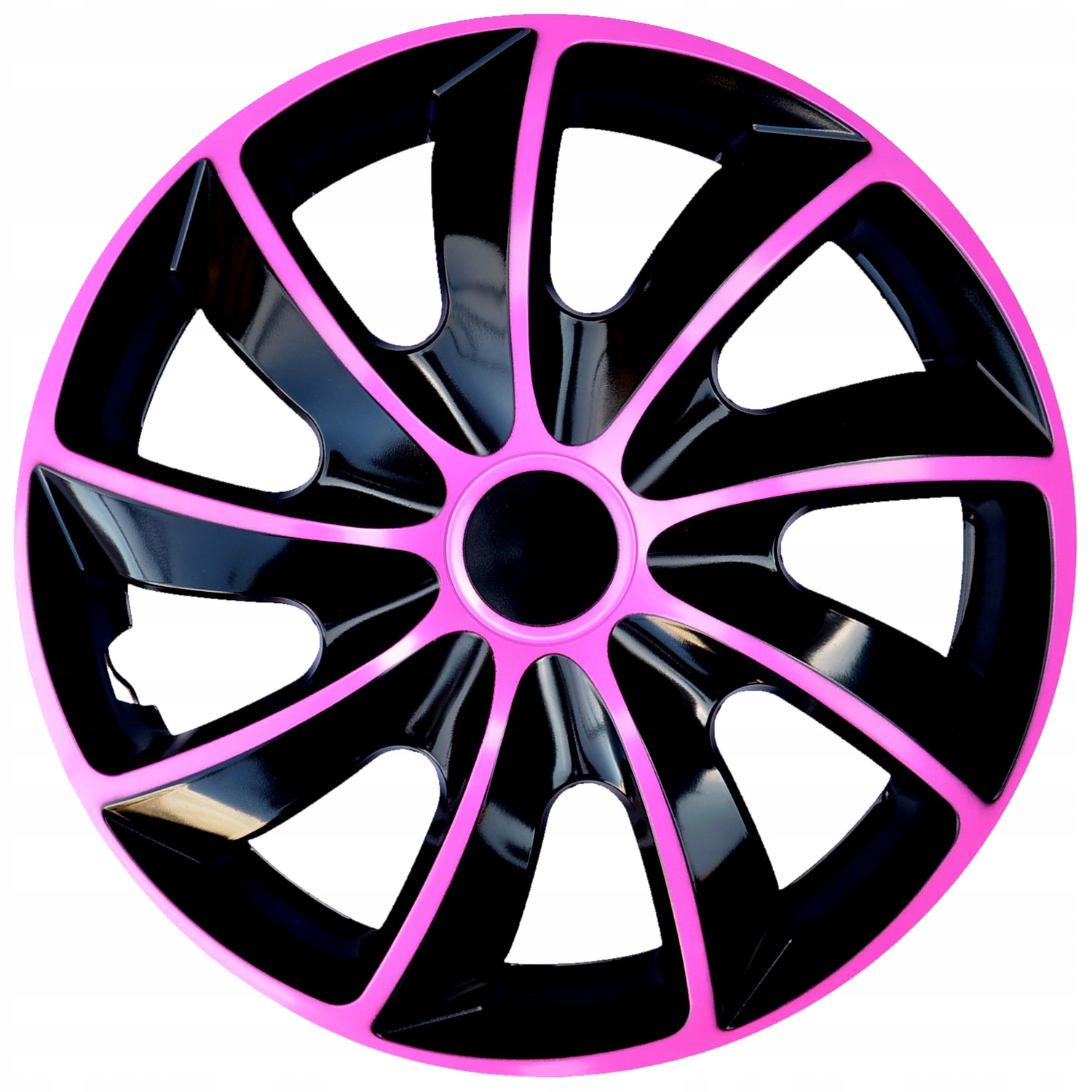 Kołpak 15'' QUAD BICOLOR czarno-różowy – Stylowy dodatek do Twojego samochodu