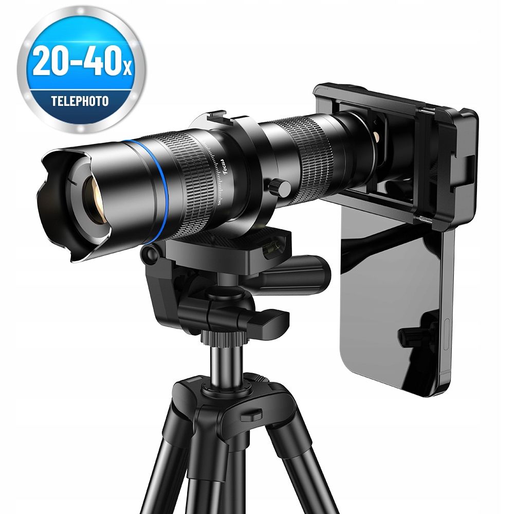Obiektyw Tele Zoom Focus Optyczny 20-40x + Statyw do Smartfona – Doskonałe przybliżenie w Twojej kieszeni