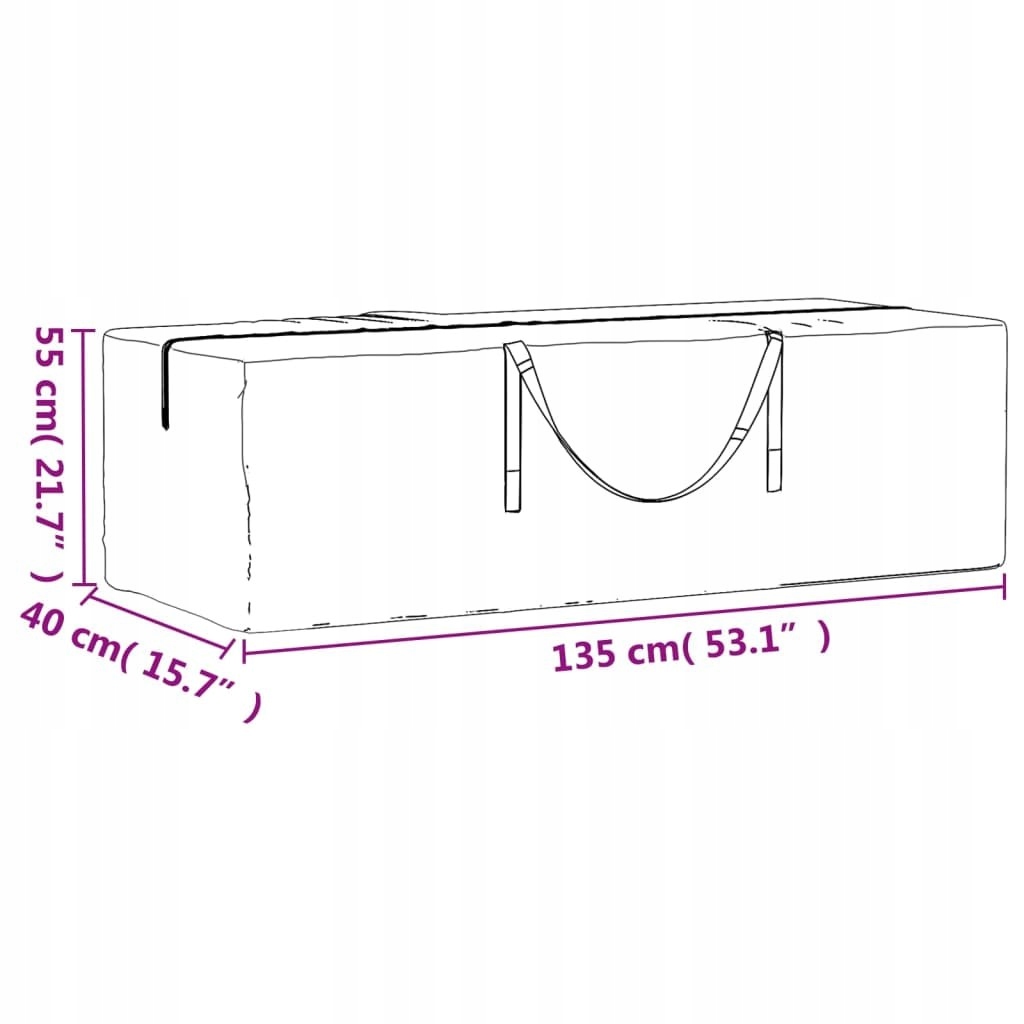 Wymiary torby – 135 x 40 x 55 cm dla maksymalnej pojemności