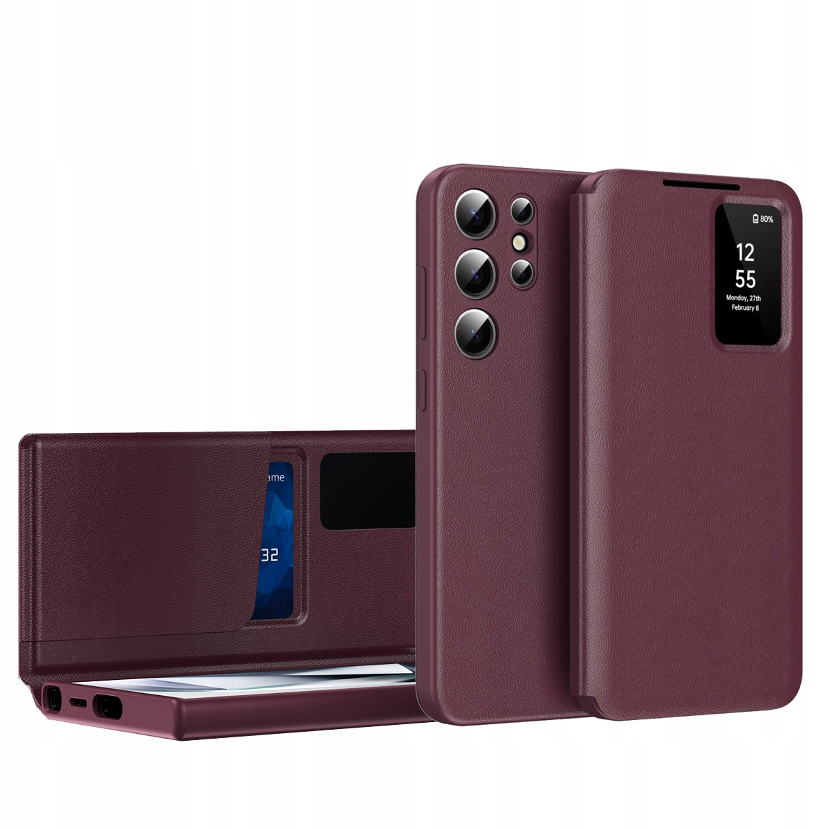 Etui z klapką Smart View skórzane do Galaxy S25 Ultra – Elegancka ochrona dla Twojego telefonu