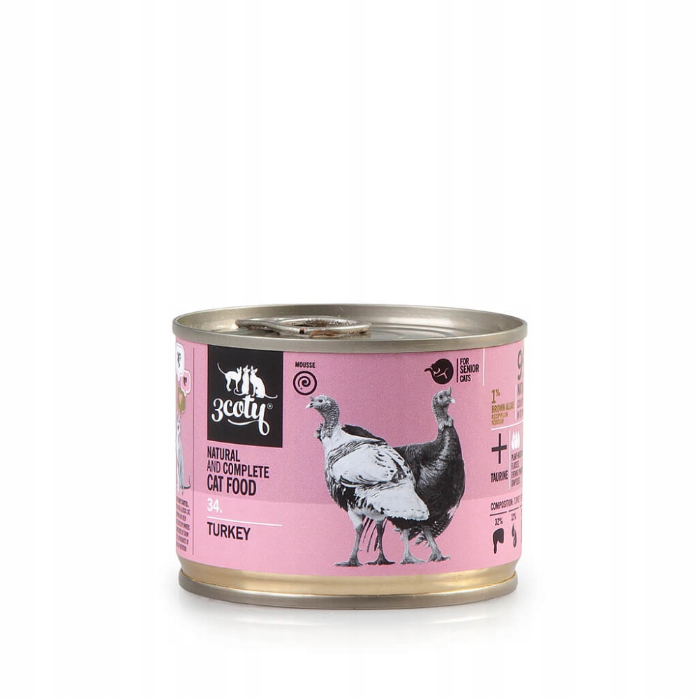 Zainwestuj w zdrowie swojego kota – Wybierz 3Coty Indyk Senior 180g