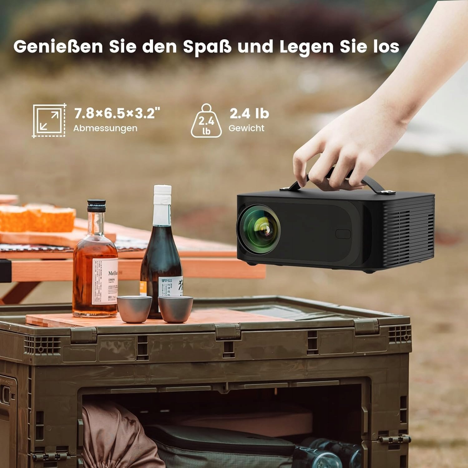 Przenośny projektor – idealny do użytku wewnętrznego i zewnętrznego