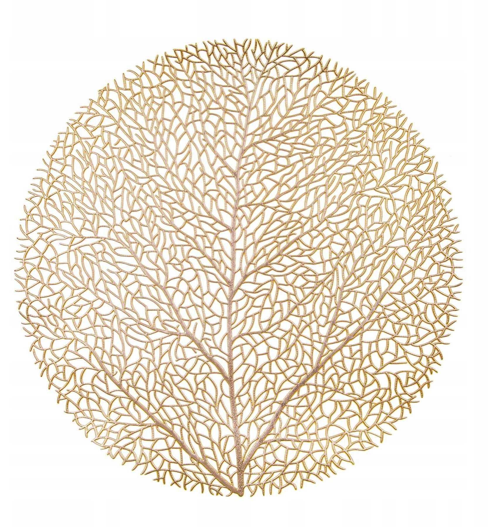Podkładka fi 38 Dekoracyjna Okrągła Leaf Złota – Elegancja w Twoim wnętrzu