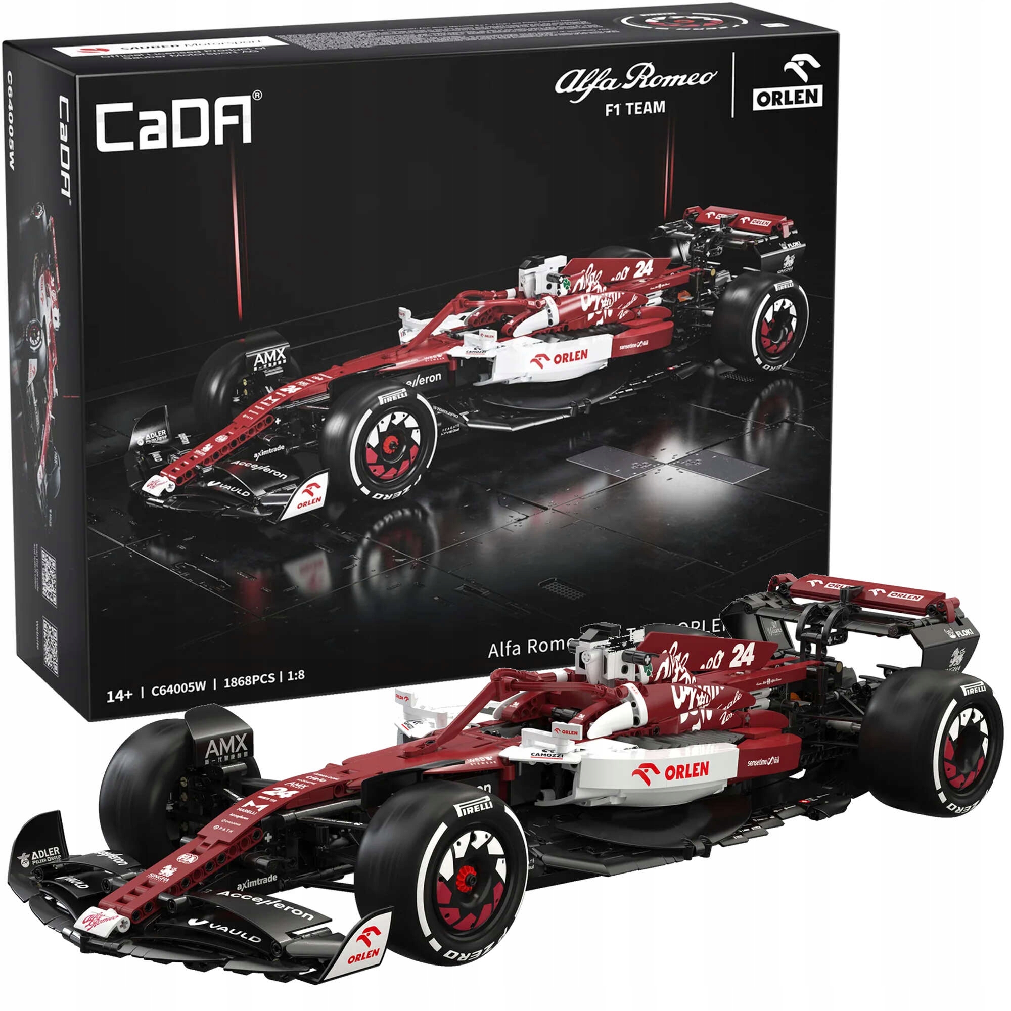 Klocki konstrukcyjne Cada Alfa Romeo F1 Orlen C64005W – Stwórz swój własny wyścigowy pojazd