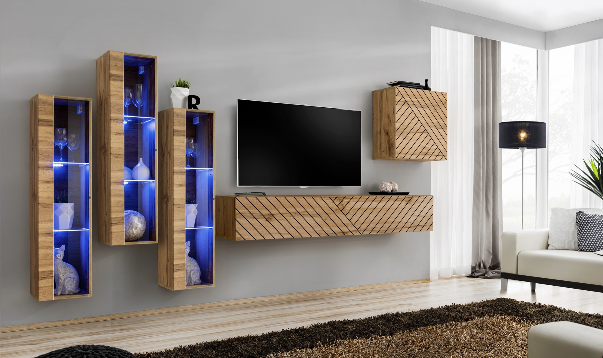 Meblościanka SWITCH LAMEL XIII – Nowoczesne meble do salonu