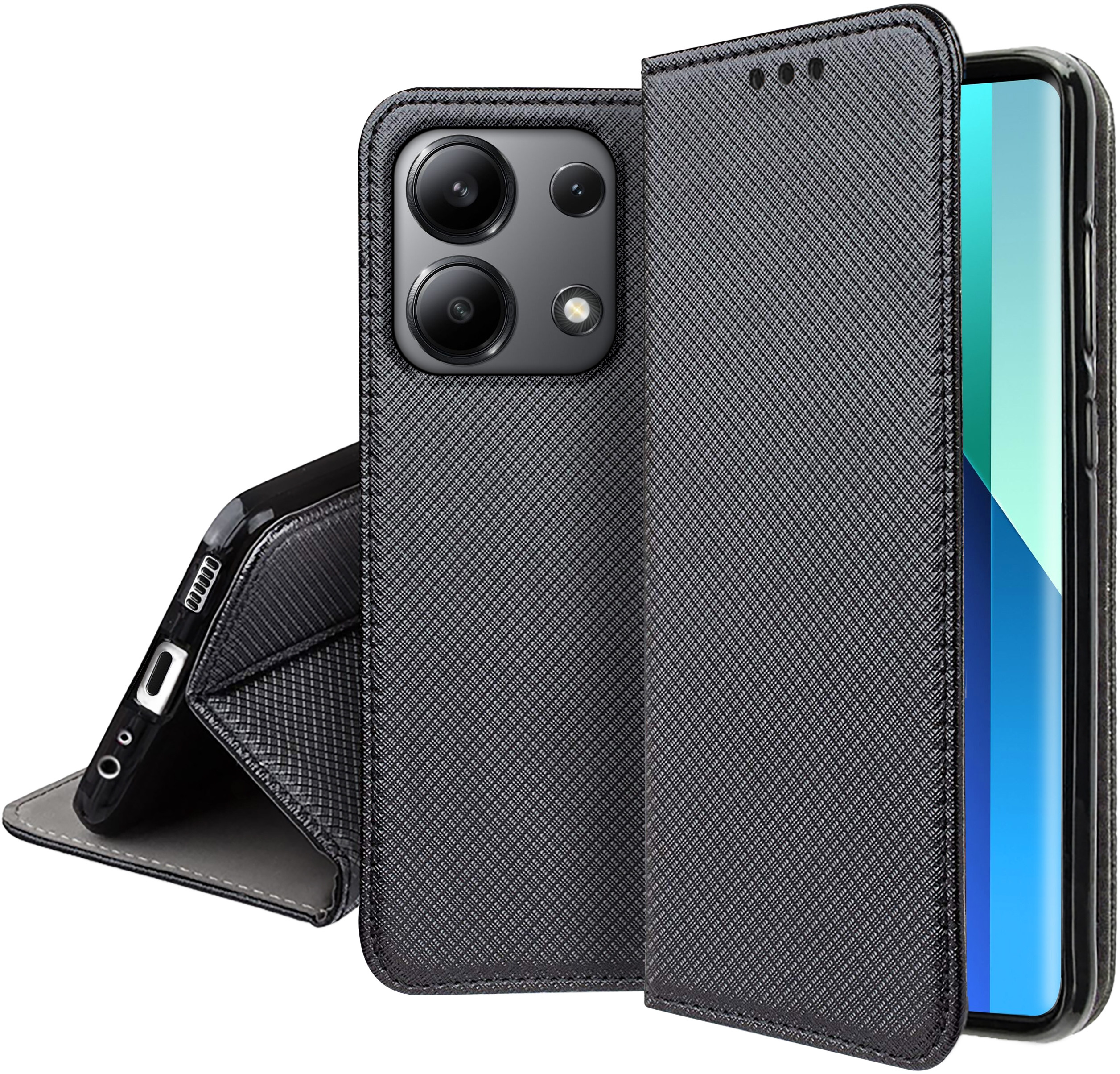 Etui do Xiaomi Redmi Note 13 Pro 4G SMART MAGNET CASE PORTFEL + SZKŁO 9H – Ochrona i styl w jednym