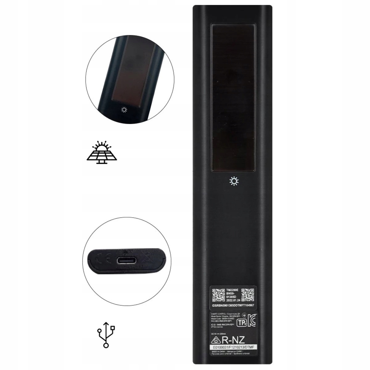 Wygodne ładowanie przez USB-C i panel solarny