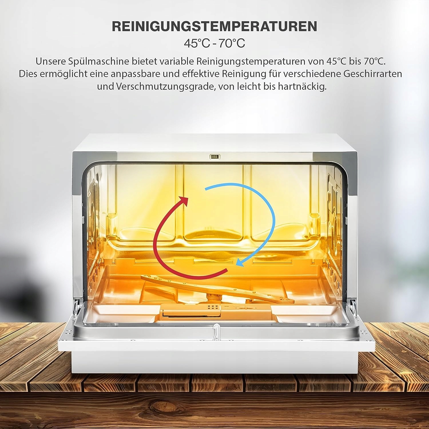 Kompaktowa konstrukcja zmywarki nablatowej