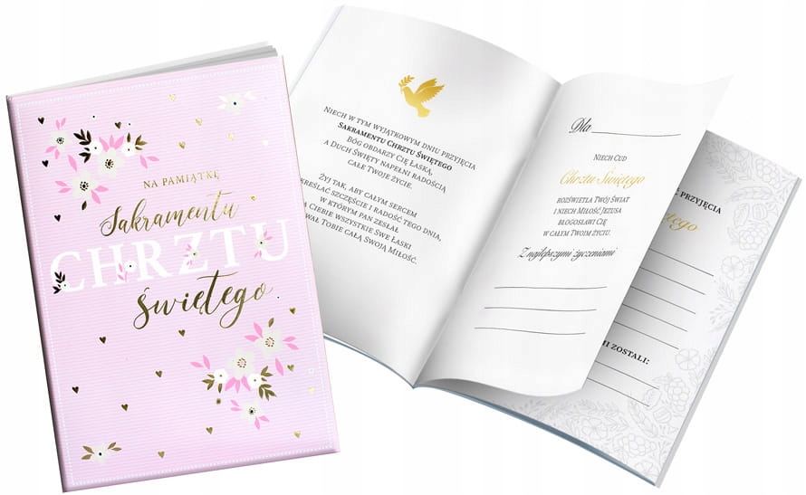 Miejsce na osobistą dedykację i koperta na upominek