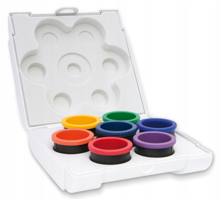 Skład zestawu – 7 kolorowych filtrów dla efektywnej terapii