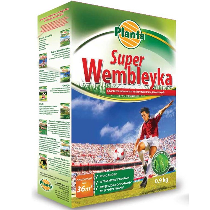 Trawa sportowa Super Wembleyka 0,9 kg – Gęsta i odporna murawa na 36 m²
