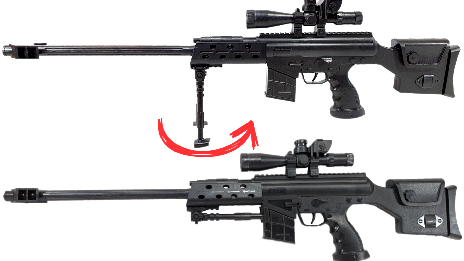 Karabin Snajperka Na Kulki 6mm Replika ASG z Laserem i Atrapą Kolimatora TOMDORIX