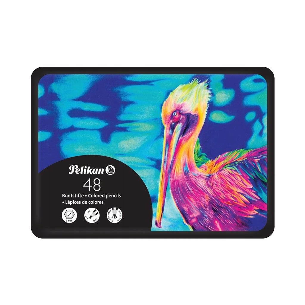 Kredki Pelikan Buntstifte 48 szt. w metalowym etui – Wysoka jakość i różnorodność kolorów