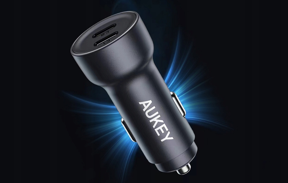 Ładowarka samochodowa Aukey CC-Y23, 2xUSB-C, 65W – Szybkie ładowanie w podróży