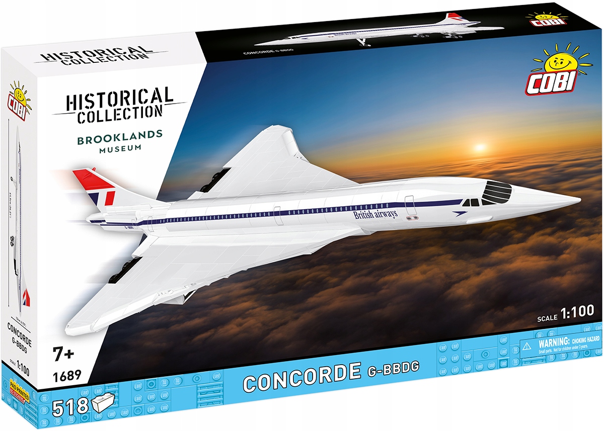 Klocki COBI 1689 Concorde G-BBDG – Model kolekcjonerski samolotu naddźwiękowego