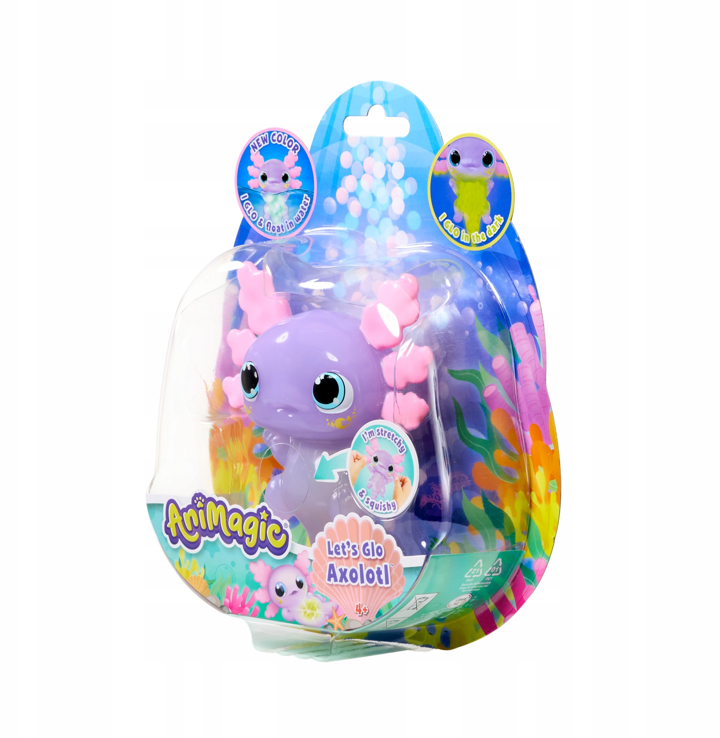 LET'S GLO AXOLOTL RYBKA FIOLETOWY – Uroczy towarzysz zabaw dla dzieci