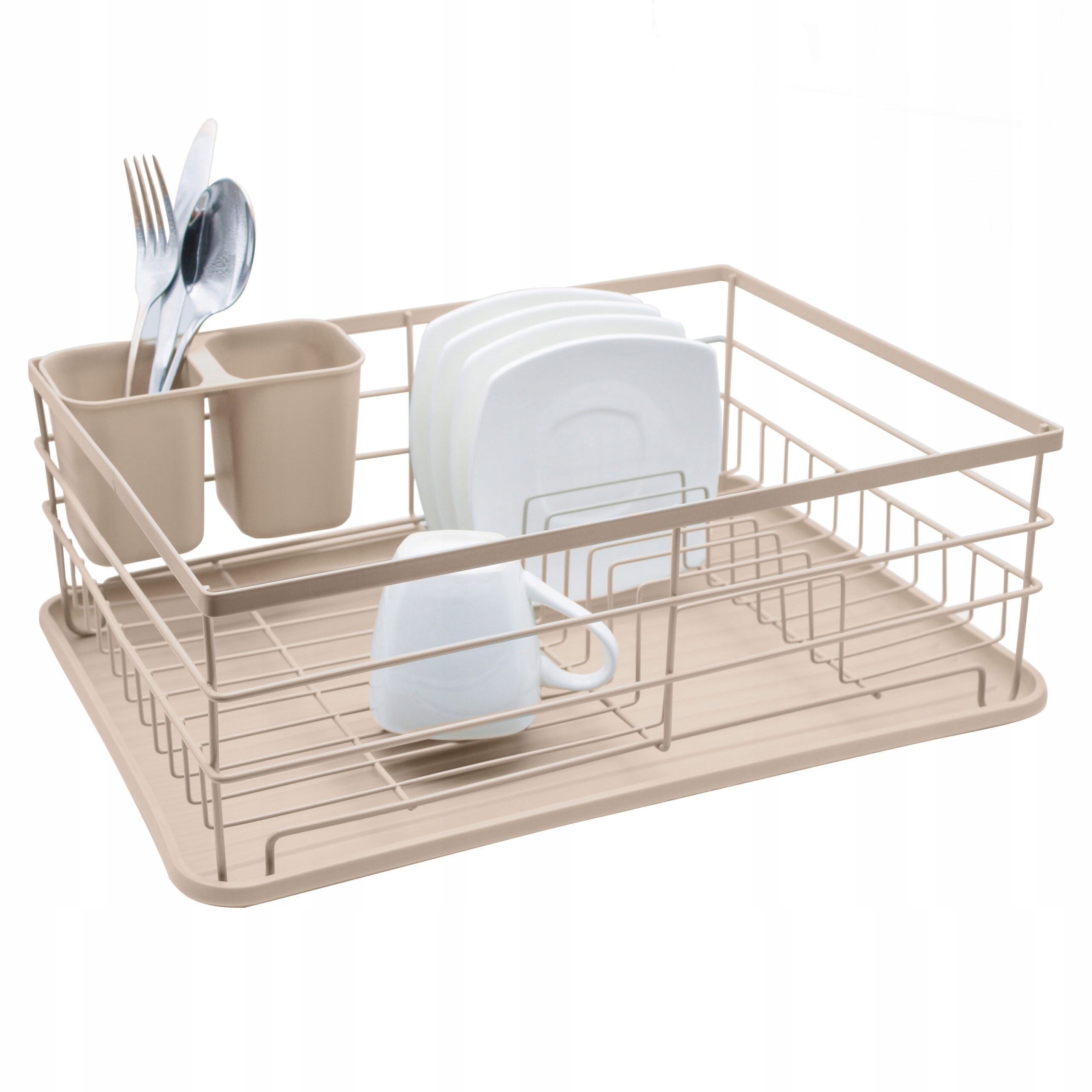 Designerski wygląd ociekacza do naczyń – Metalowa konstrukcja z drewnianymi wstawkami