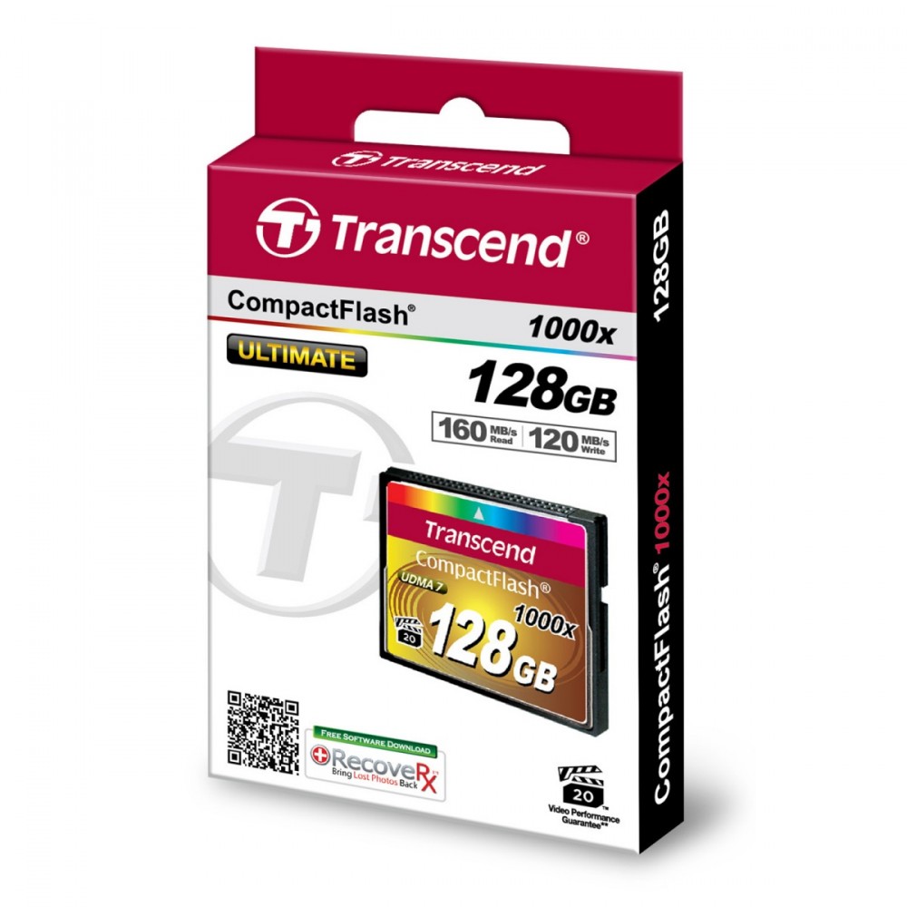 Karta pamięci CompactFlash Transcend 1000x 128 GB – Wydajność i niezawodność
