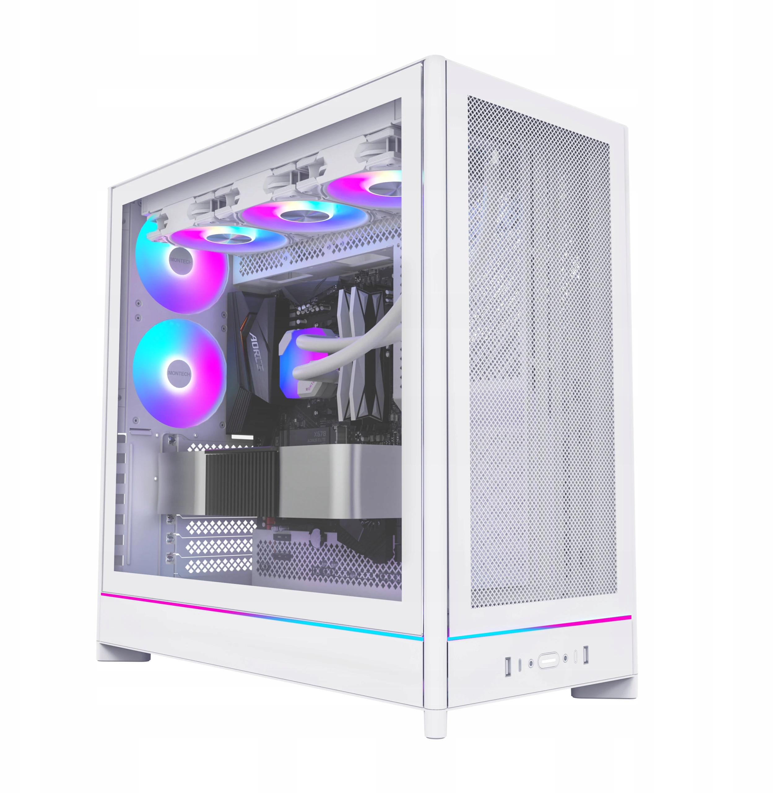 Obudowa Montech HS01 PRO – Nowoczesny Midi Tower z efektownym oświetleniem ARGB