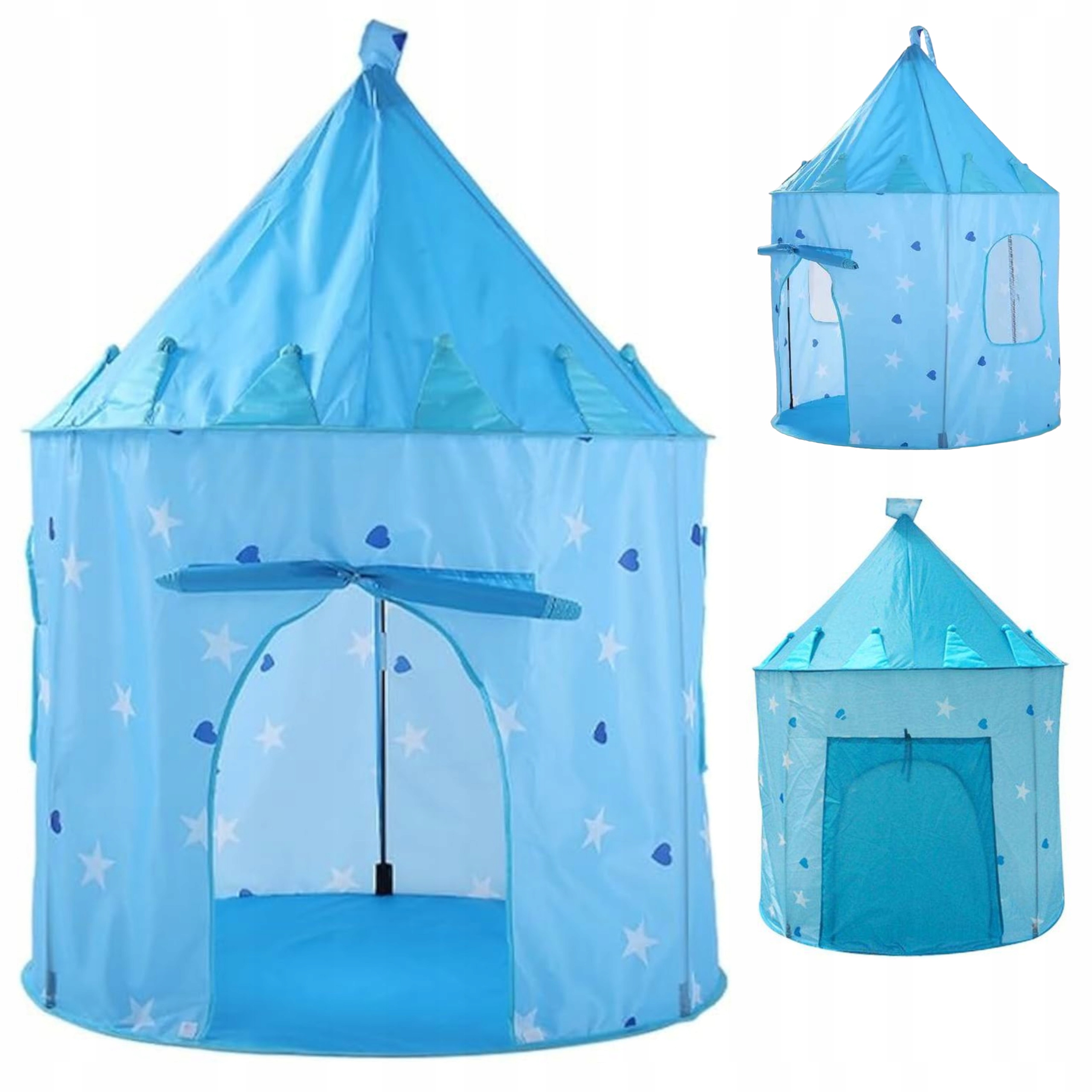 Namiot zamek pałac gwiazdki serduszka okrągły z podłogą dla dzieci – Idealna przestrzeń do zabawy