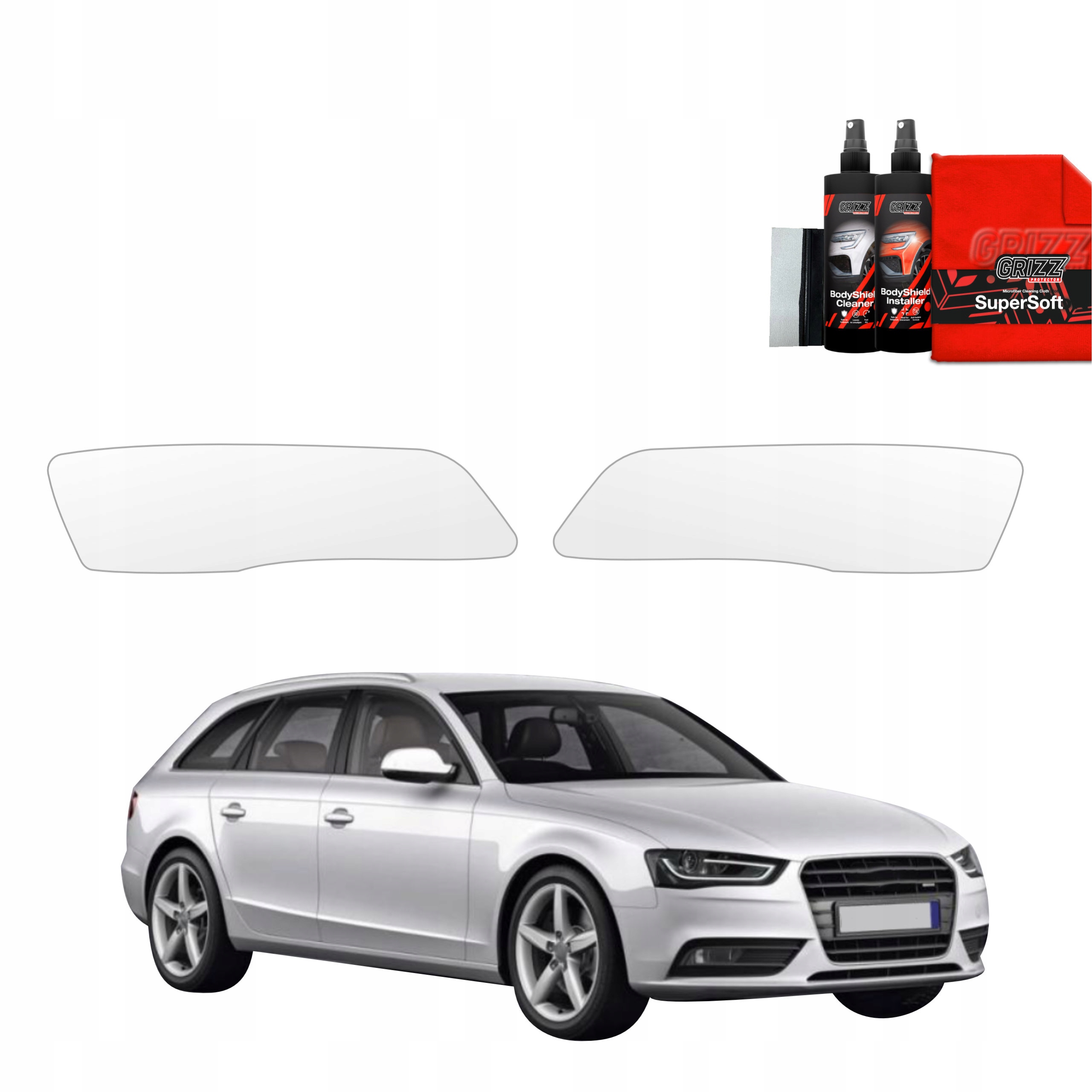 Folia ochronna na lampy GrizzGlass BodyShield do Audi A4 B8 Avant Facelifting (2011-2015) – Ochrona Twojego auta