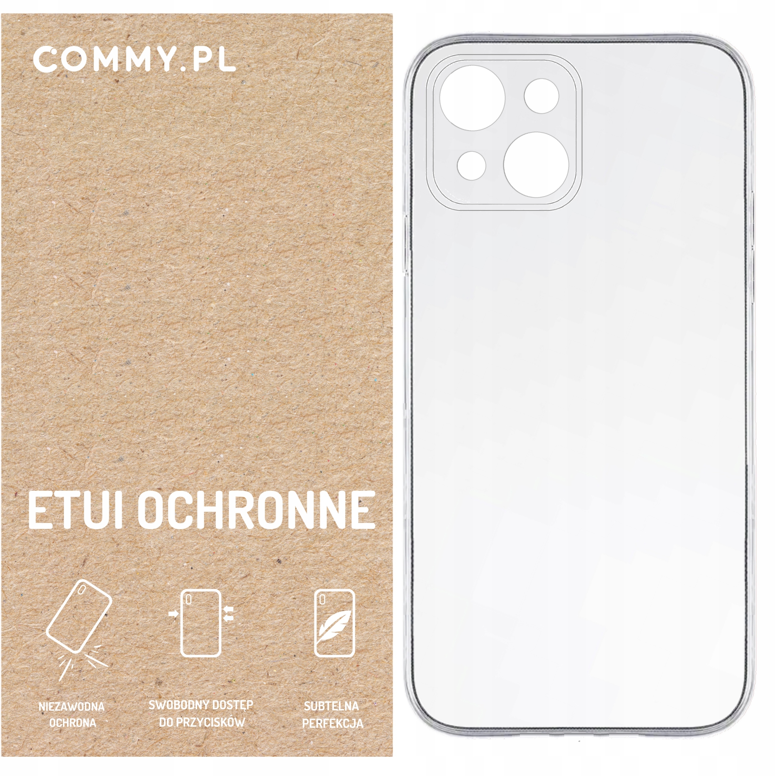 Przezroczyste etui COMMY Slim 2 mm – Styl i ochrona dla iPhone 13