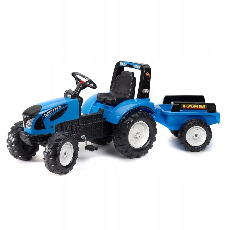 FALK Traktor Landini na Pedały z Przyczepą Niebieski – Idealny dla Małych Traktorzystów