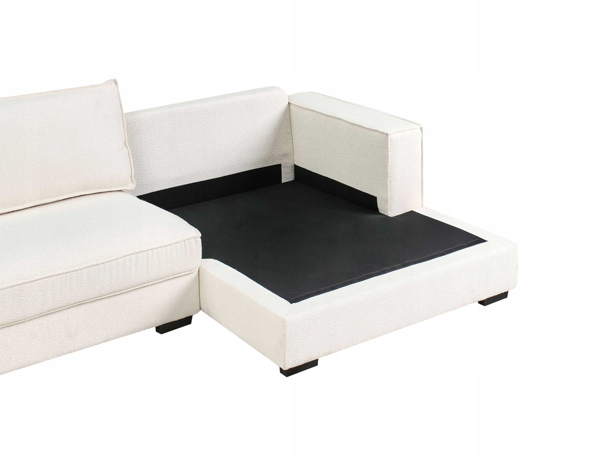 Narożnik RENDERS Boucle Złamana biel Lewostronny – Elegancja i komfort w Twoim salonie