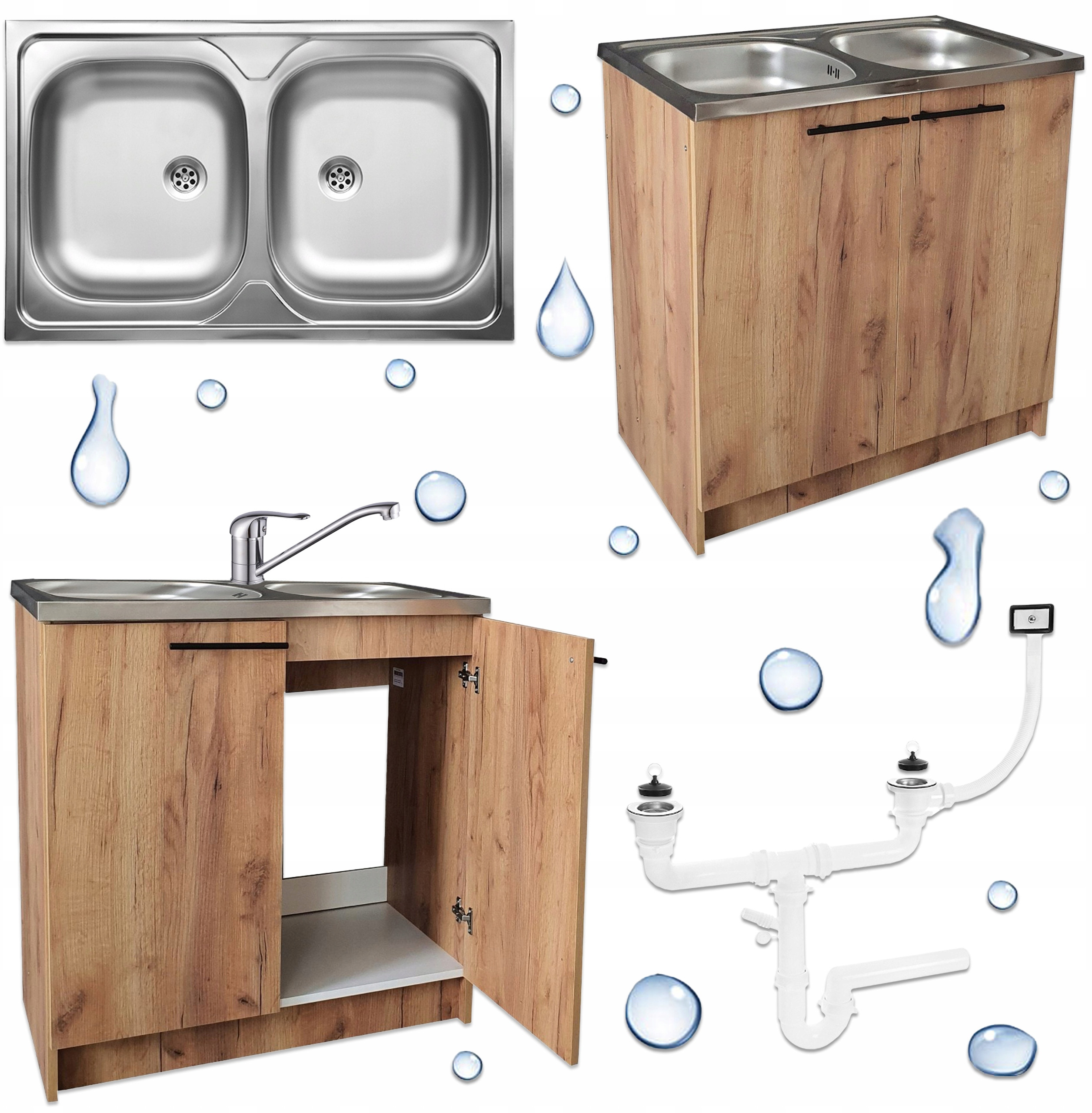 Nowoczesna bateria zlewozmywakowa z obrotową wylewką