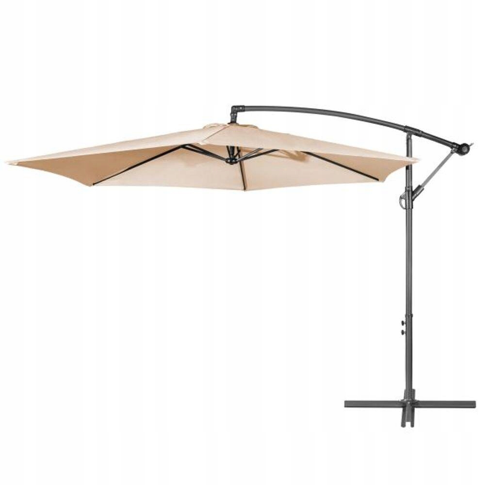 Parasol ogrodowy 300cm składany na wysięgniku beżowy – elegancja i funkcjonalność w Twoim ogrodzie