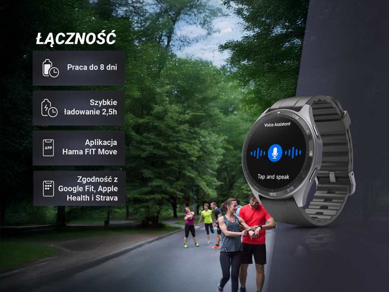 Smartwatch Hama z długim czasem działania baterii