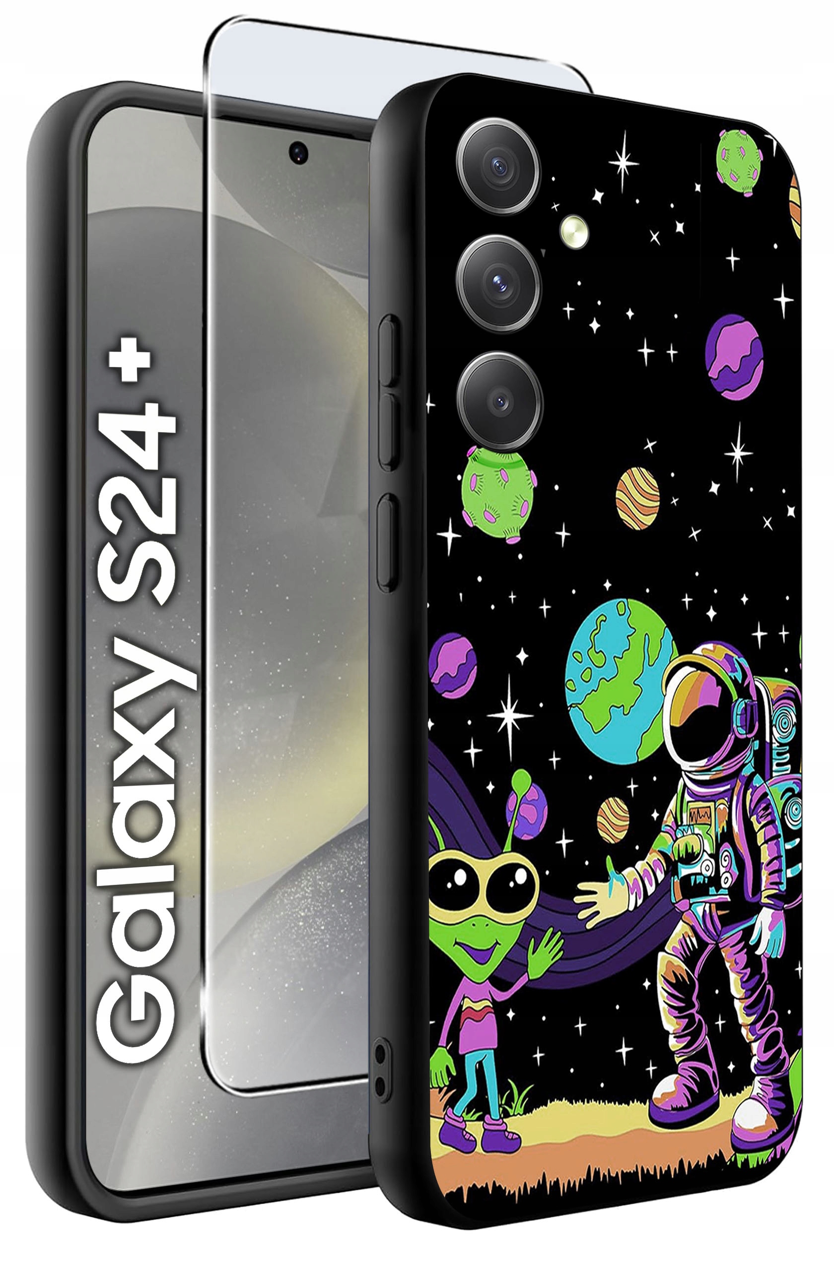Etui do Samsung Galaxy S24+ Plus WZORY | Silikonowe Matt Case + Szkło Hartowane 9H