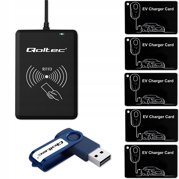 Qoltec System hotelowy EV – Programator kart EV z oprogramowaniem i 5 kartami EV