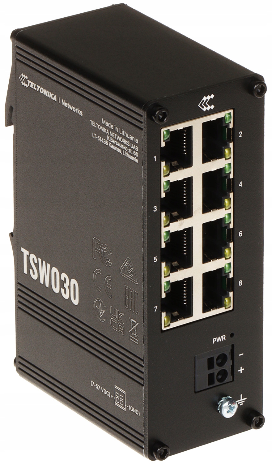 Switch Teltonika TSW030 – Wydajny przełącznik przemysłowy 8 portów
